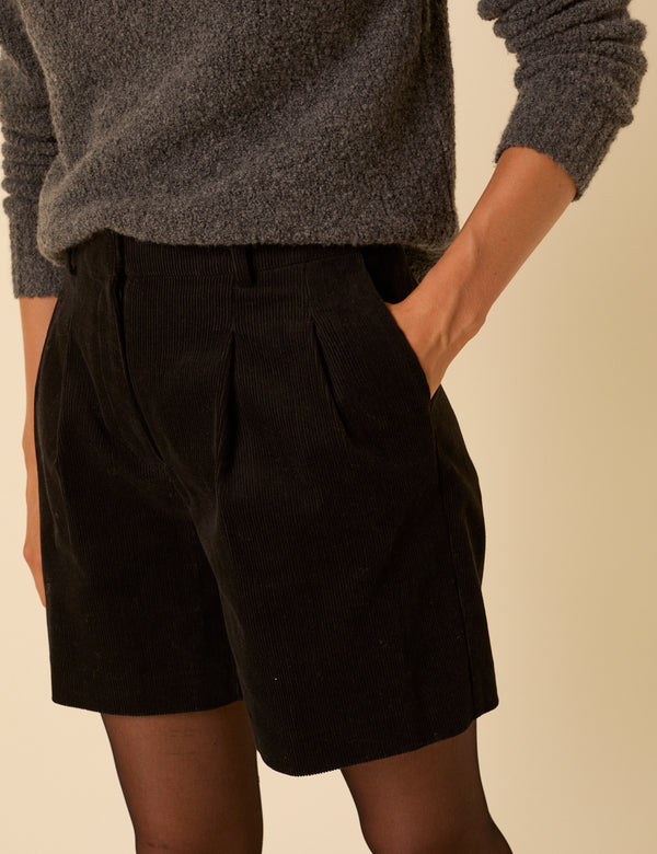 Nobody’s Child Black Cord Tailored Shorts
