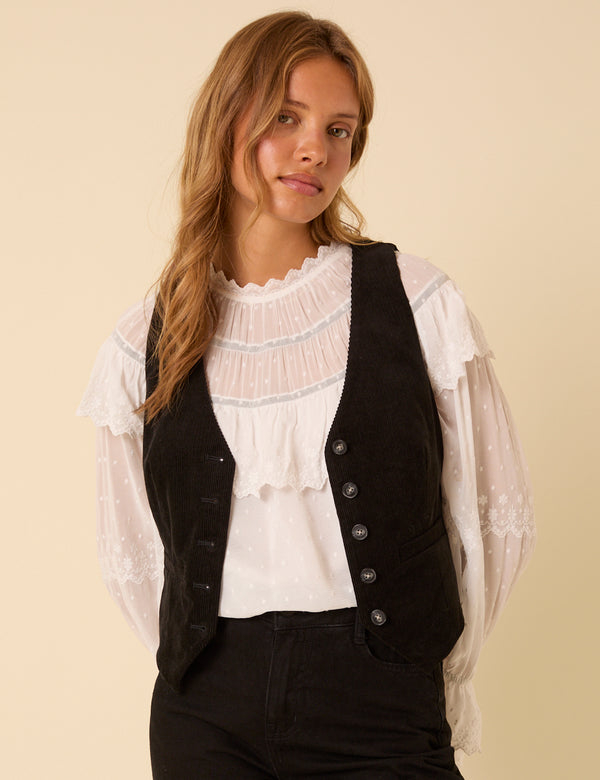 Nobody’s Child Black Cord Waistcoat