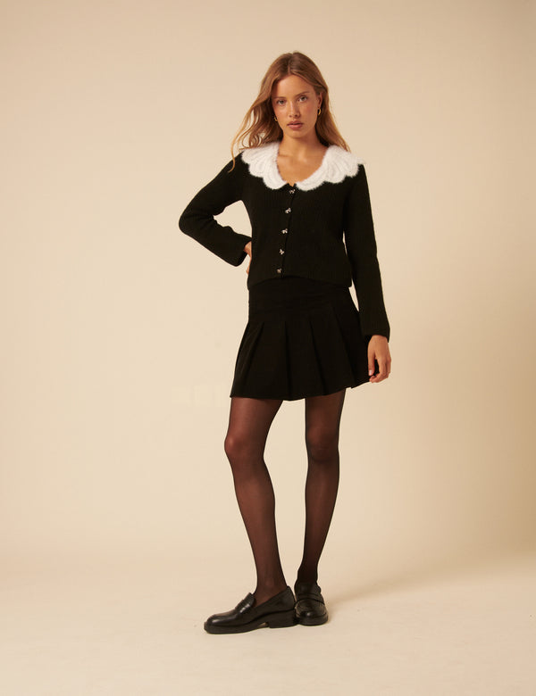 Nobody’s Child Black Crochet Collar Cardigan