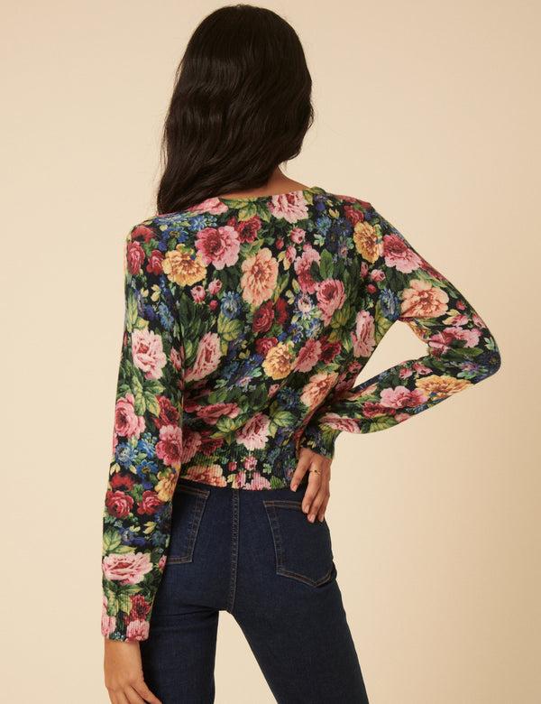 Nobody’s Child Black Floral Knitted Cardigan