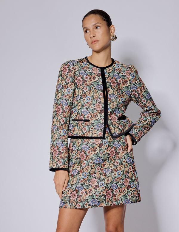 nobody’s child Black Floral Tapestry Mini Skirt