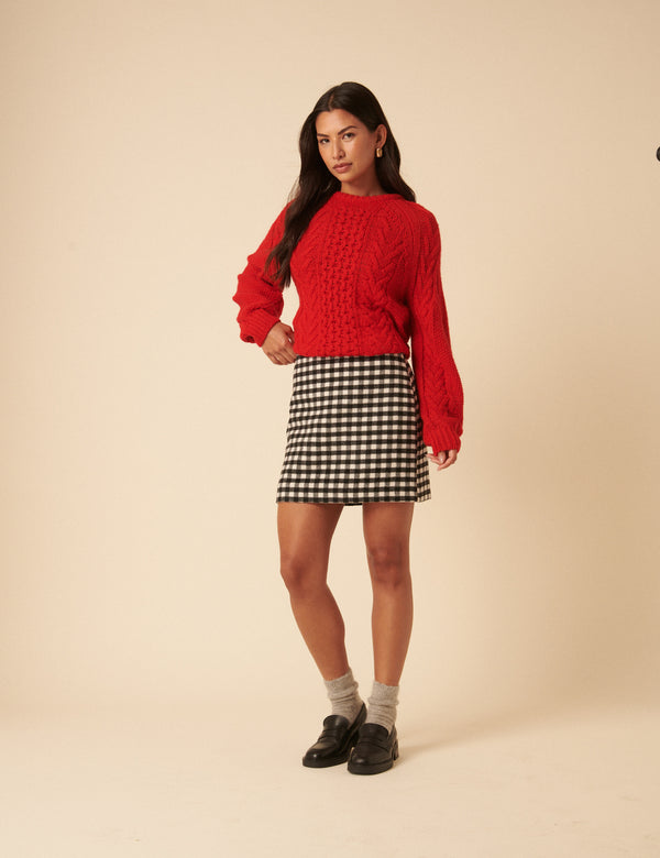 Nobody’s Child Black Gingham Mini Skirt