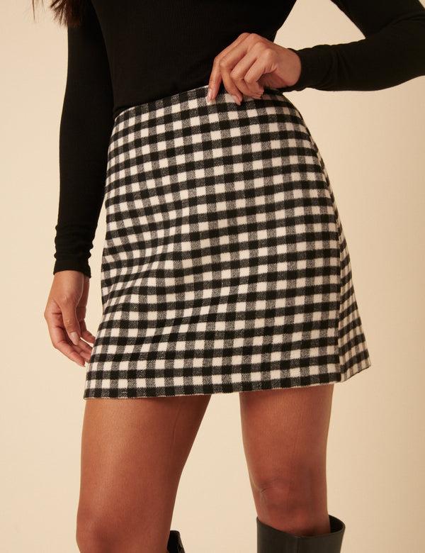 nobody’s child Black Gingham Mini Skirt
