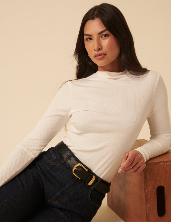 Nobody’s Child Black Gold Buckle Leather Belt