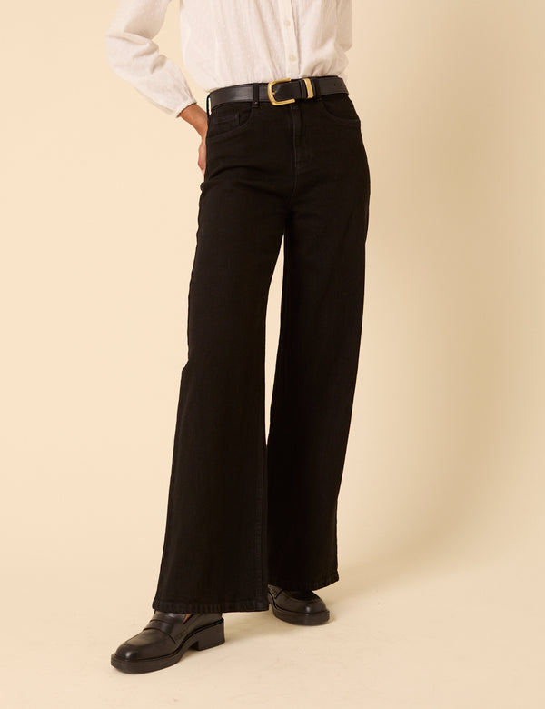 Nobody’s Child Black High Rise Soho Wide Leg Jeans
