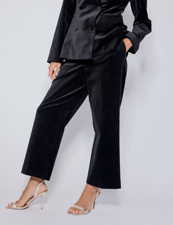 Nobody’s Child Black High Waisted Velvet Trousers