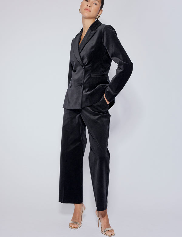 nobody’s child Black High Waisted Velvet Trousers