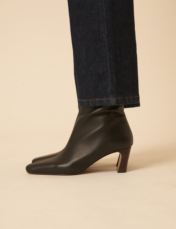 Nobody’s Child Black Leather Ankle Boots