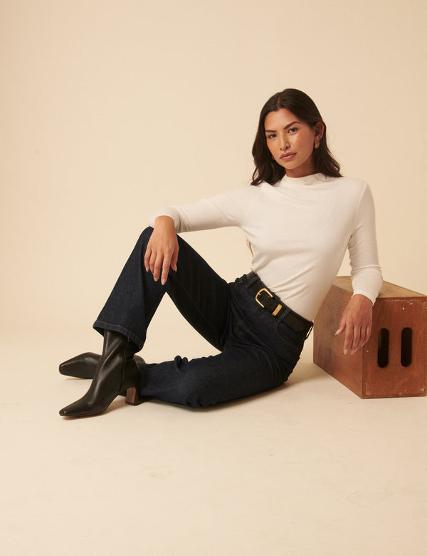 Nobody’s Child Black Leather Ankle Boots