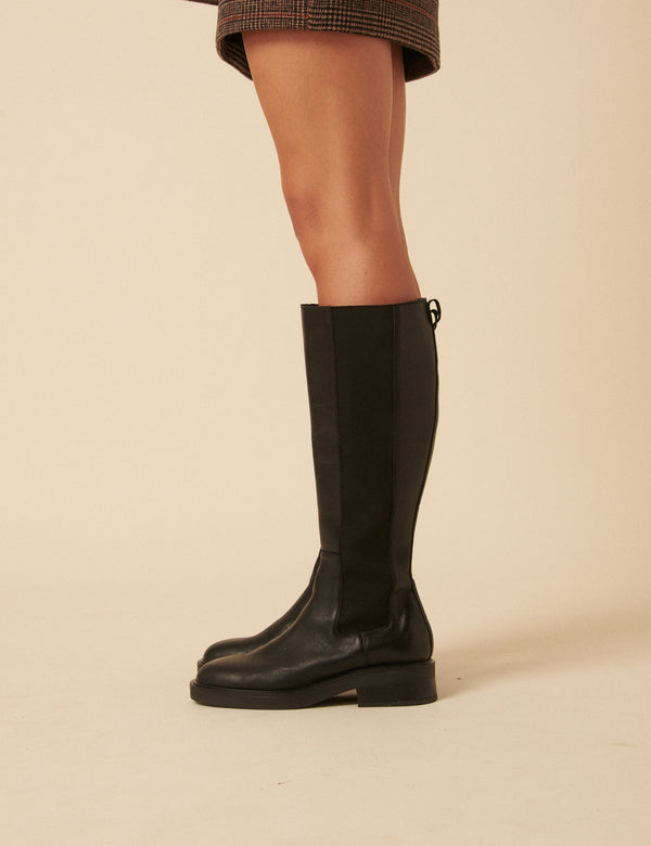 nobody’s child Black Leather Knee High Boots