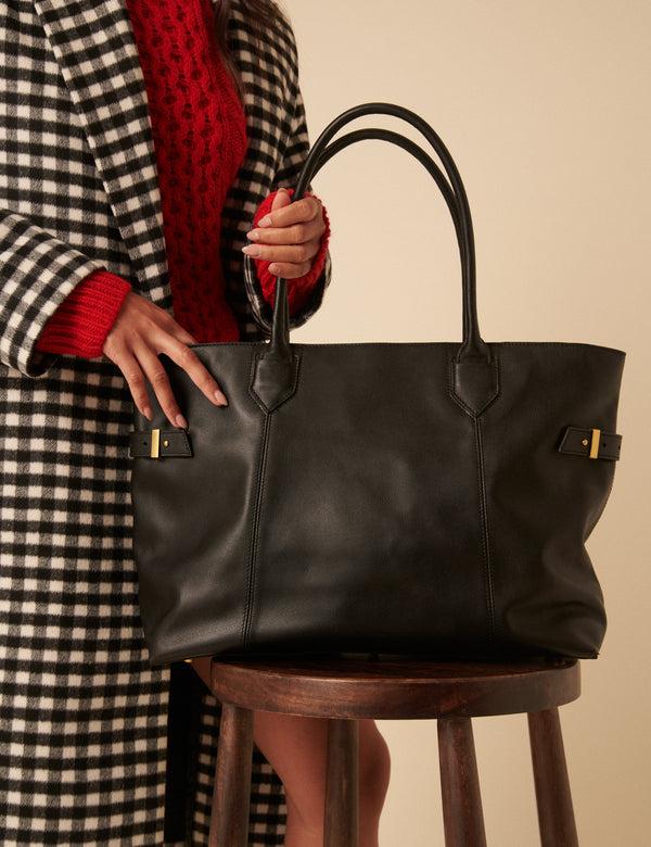 Nobody’s Child Black Leather Tote Bag