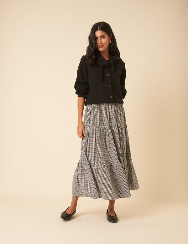 Nobody’s Child Black Scarf Neck Cardigan