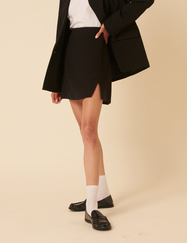Nobody’s Child Black Tailored Mini Skirt