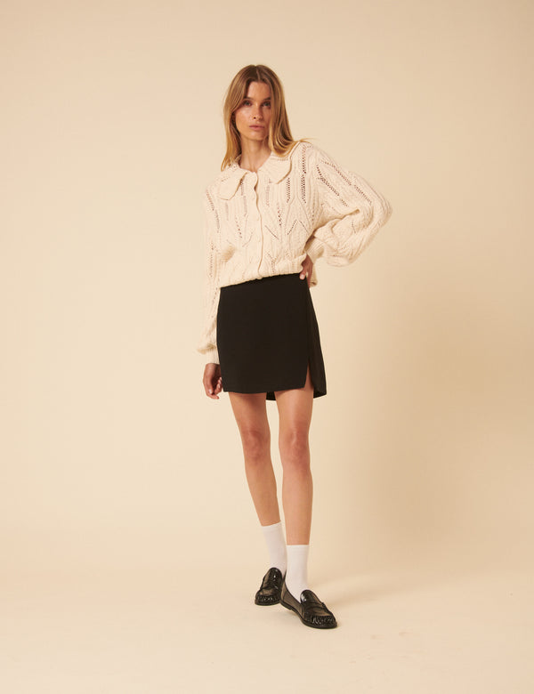 Nobody’s Child Black Tailored Mini Skirt