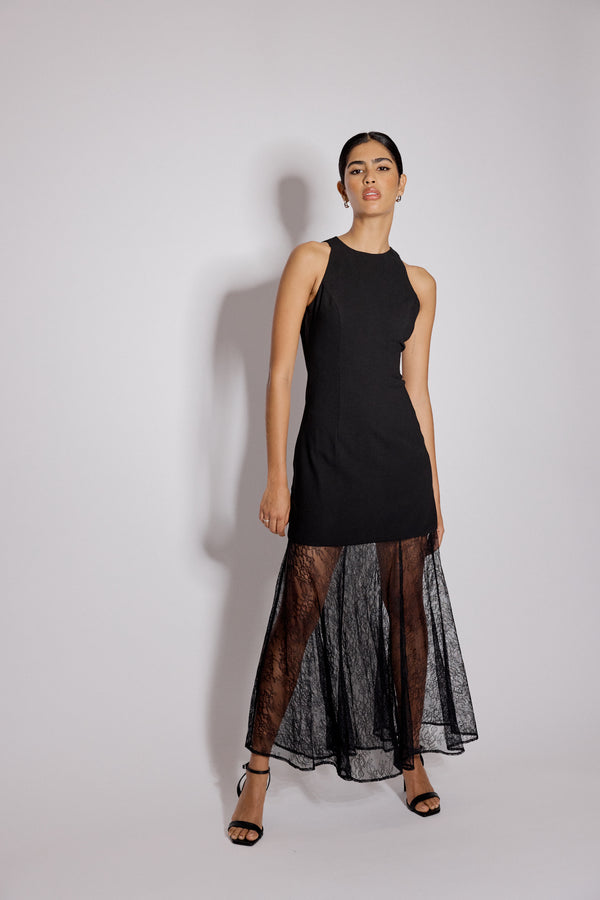 nobody’s child Black Vanessa Lace Skirt Midi Dress