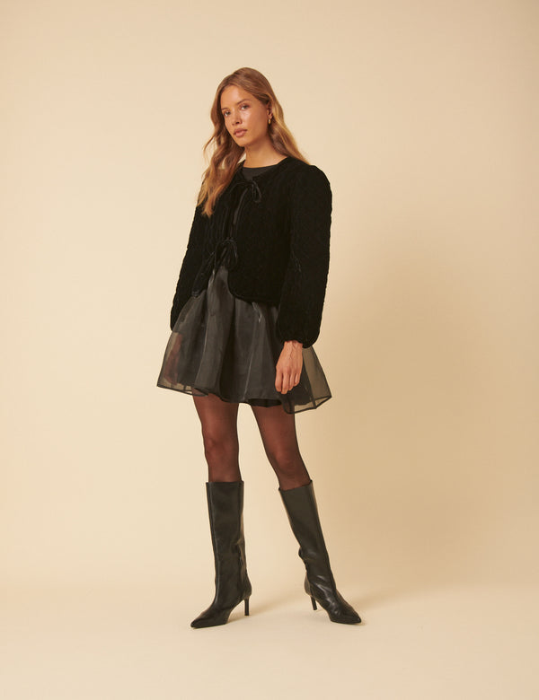 Nobody’s Child Black Velvet Quilted Jacket