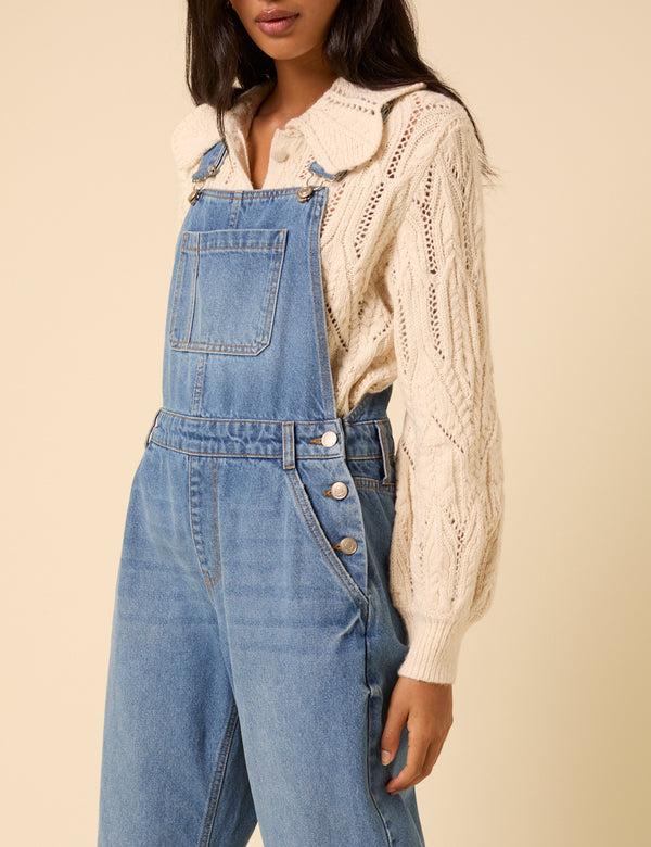 Nobody’s Child Blue Denim Barrel Leg Dungarees