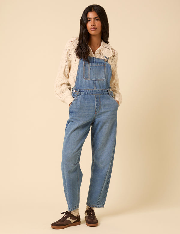 nobody’s child Blue Denim Barrel Leg Dungarees
