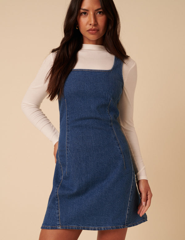 Nobody’s Child Blue Denim Delta Mini Dress