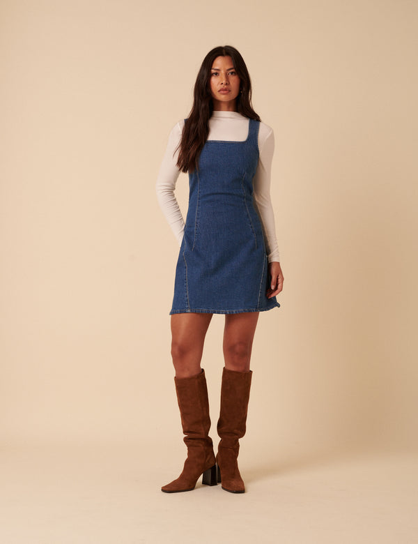 Nobody’s Child Blue Denim Delta Mini Dress
