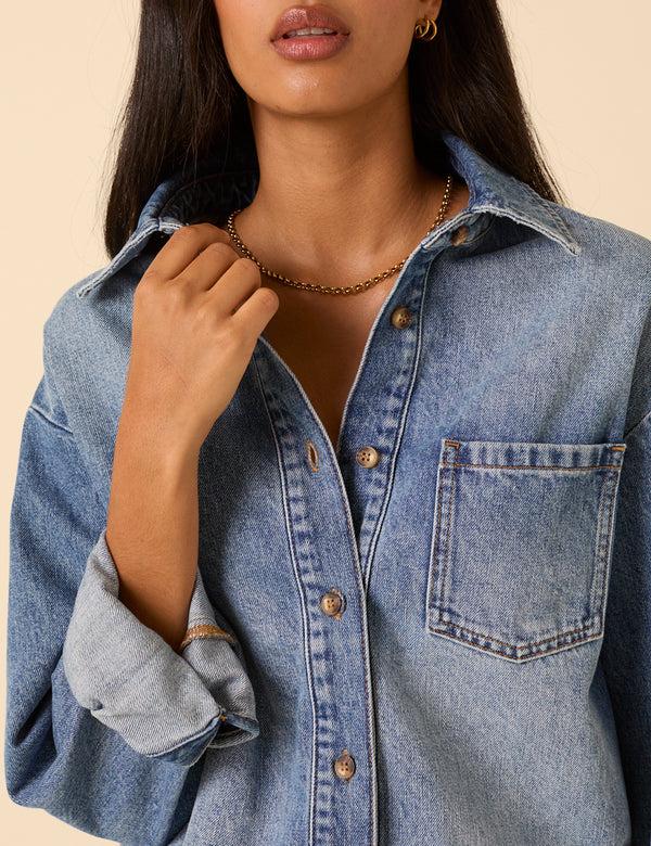 Nobody’s Child Blue Denim Oversized Shirt
