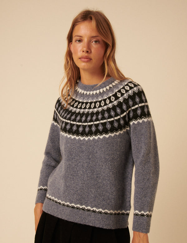 Nobody’s Child Blue Fair Isle Knitted Jumper