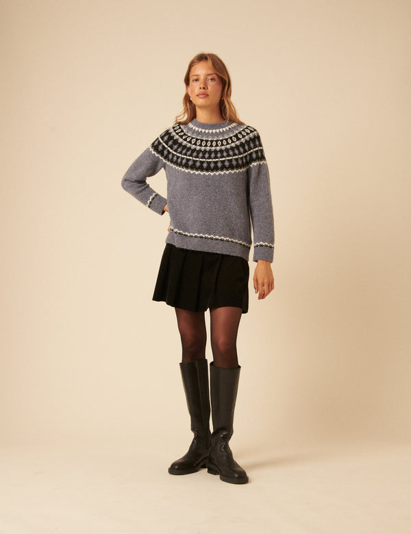 Nobody’s Child Blue Fair Isle Knitted Jumper
