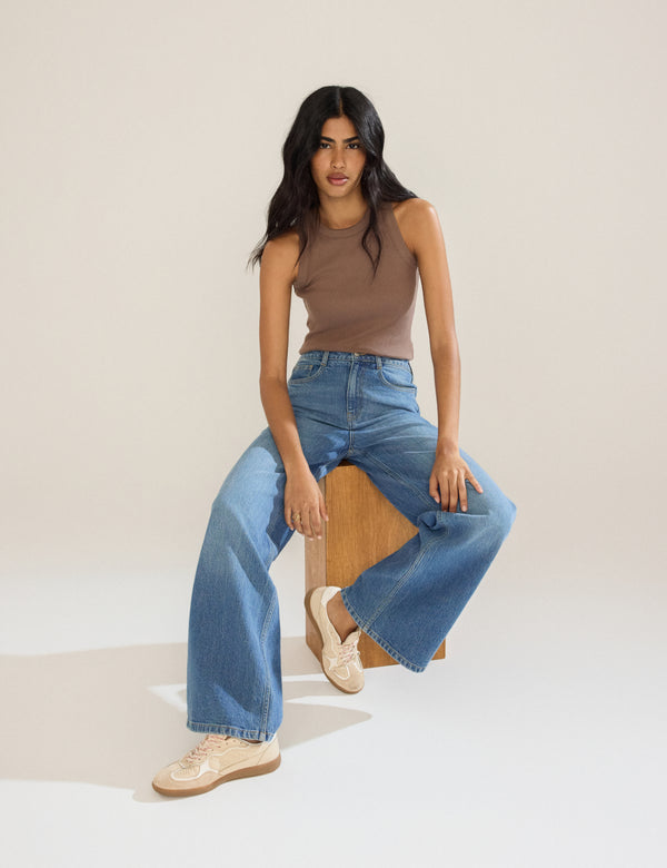 Nobody’s Child Blue High Rise Soho Wide Leg Jeans