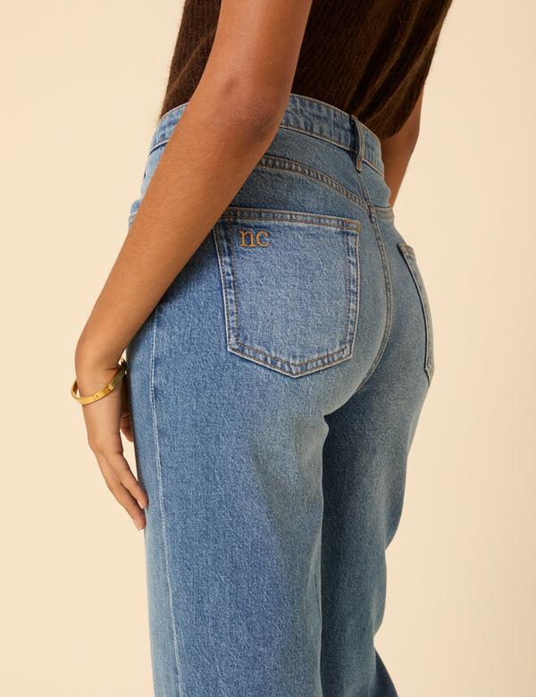 Nobody’s Child Blue Mid Rise Camden Tapered Jeans