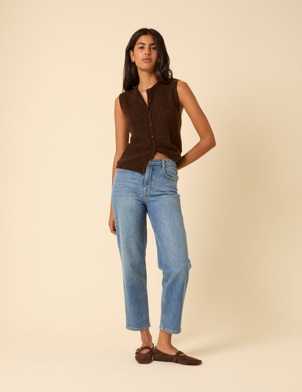 nobody’s child Blue Mid Rise Camden Tapered Jeans
