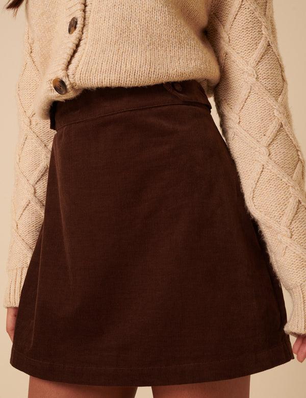 Nobody’s Child Brown Cord A-line Mini Skirt