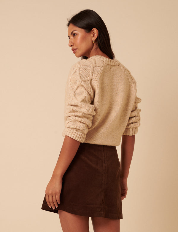 Nobody’s Child Brown Cord A-line Mini Skirt