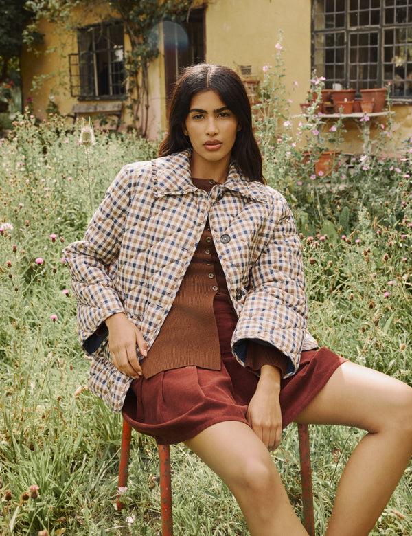 Nobody’s Child Brown Cord Pleated Mini Skirt