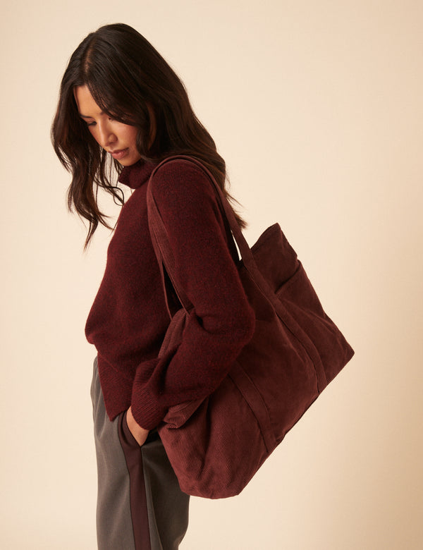 Nobody’s Child Brown Cord Tote Bag