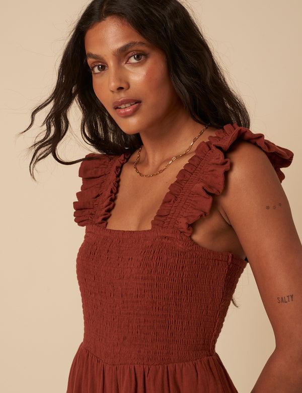 Nobody’s Child Brown Cropped Length Maya Jumpsuit