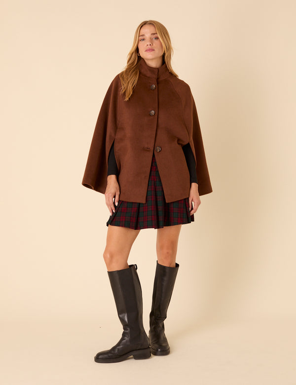 nobody’s child Brown Funnel Neck Cape Jacket