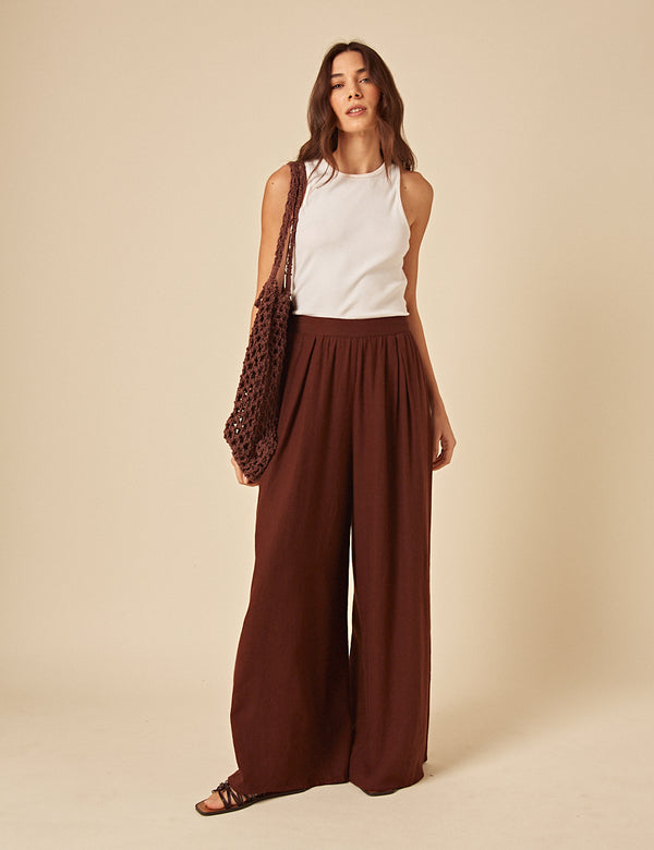 nobody’s child Brown Linen-blend Jerrow Trousers