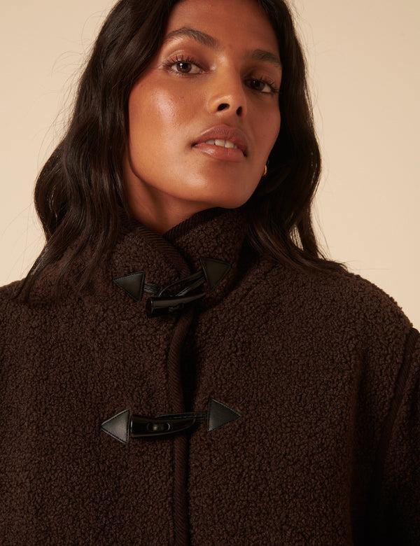 Nobody’s Child Brown Long Borg Duffle Coat