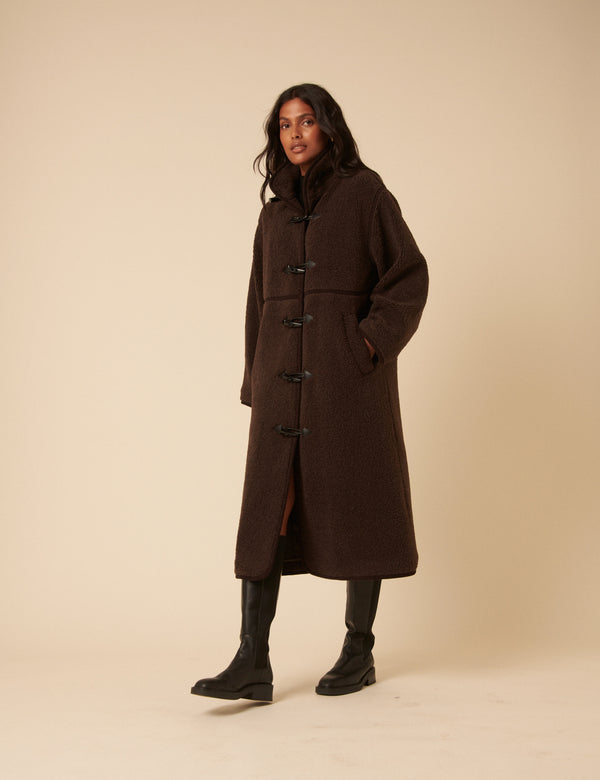 Nobody’s Child Brown Long Borg Duffle Coat