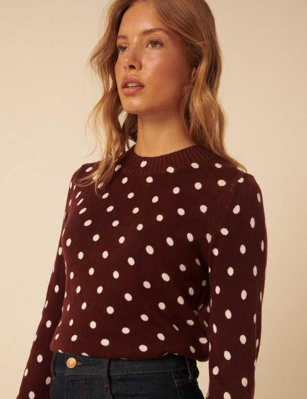 Nobody’s Child Brown Polka Dot Jumper