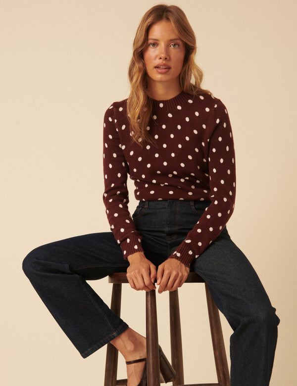 Nobody’s Child Brown Polka Dot Jumper