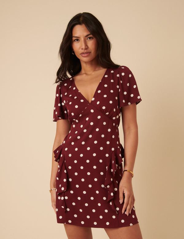 nobody’s child Brown Polka Dot Lydney Mini Dress