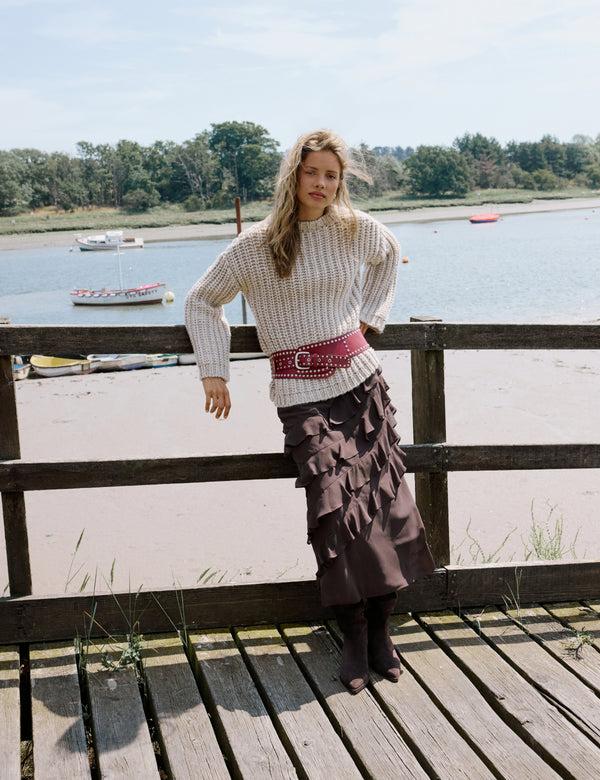 nobody’s child Brown Ruffle Midi Skirt