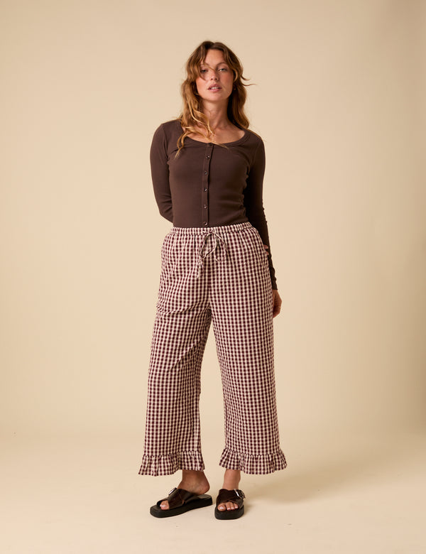 Nobody’s Child Brown Scoop Neck Top