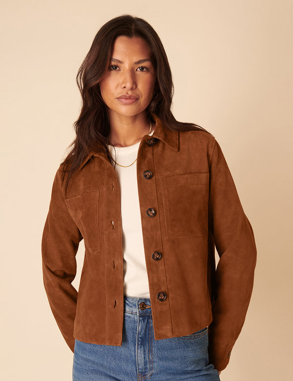 nobody’s child Brown Suede Cropped Jacket