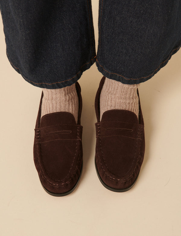 Nobody’s Child Brown Suede Loafers