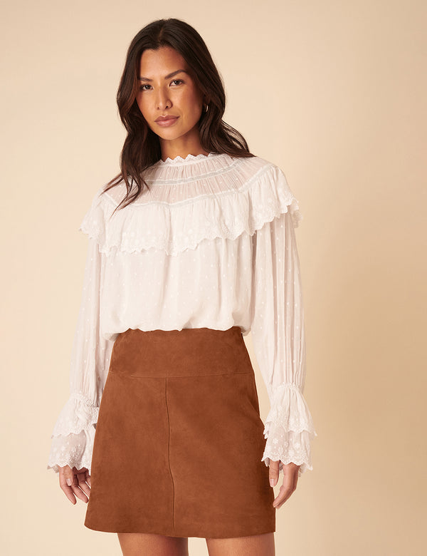 Nobody’s Child Brown Suede Mini Skirt