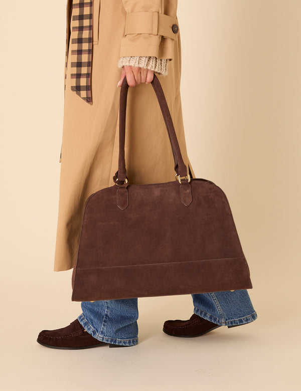 Nobody’s Child Brown Suede Shoulder Bag