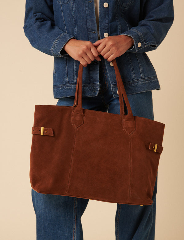 nobody’s child Brown Suede Tote Bag