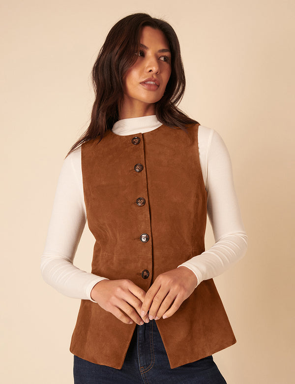 Nobody’s Child Brown Suede Waistcoat